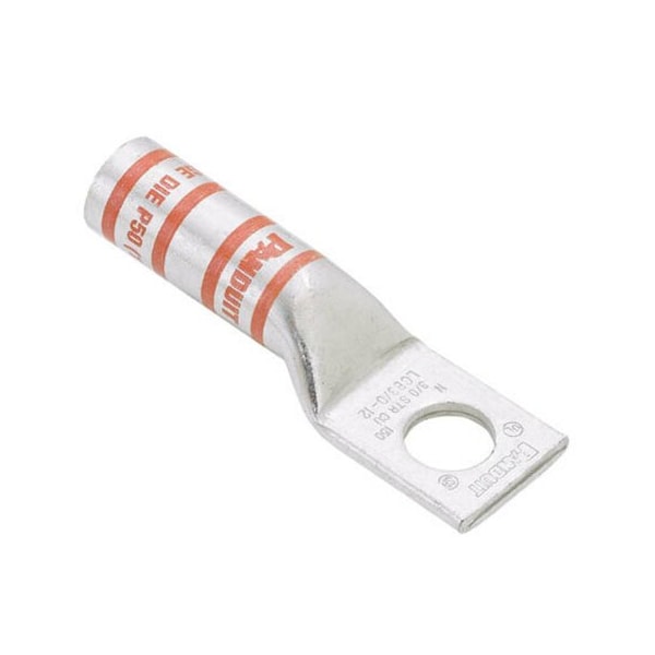 Lug Compression Connector, 500 kcmil Max, 1 to 2 in Stud, Long Barrel, Copper, Brown